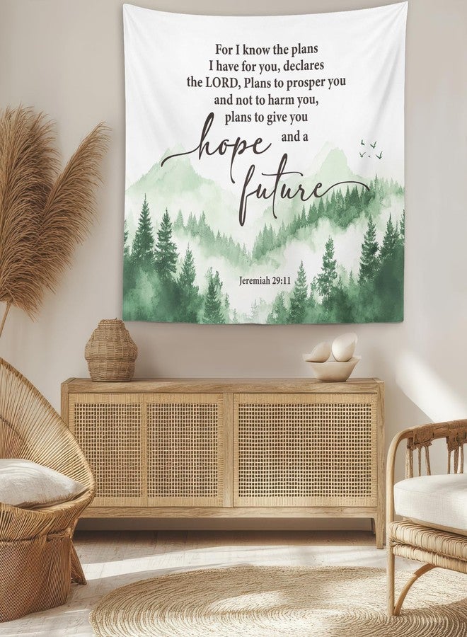 OXW Christian Tapestry Wall Hanging, Spiritual Decor, Christian Scripture Wall Art Decor, Bible Verses Wall Decor for Prayer Room Church Bedroom, Jeremiah 29 11 For I Know The Plans I Have For You, 50×60 inches - Image 3